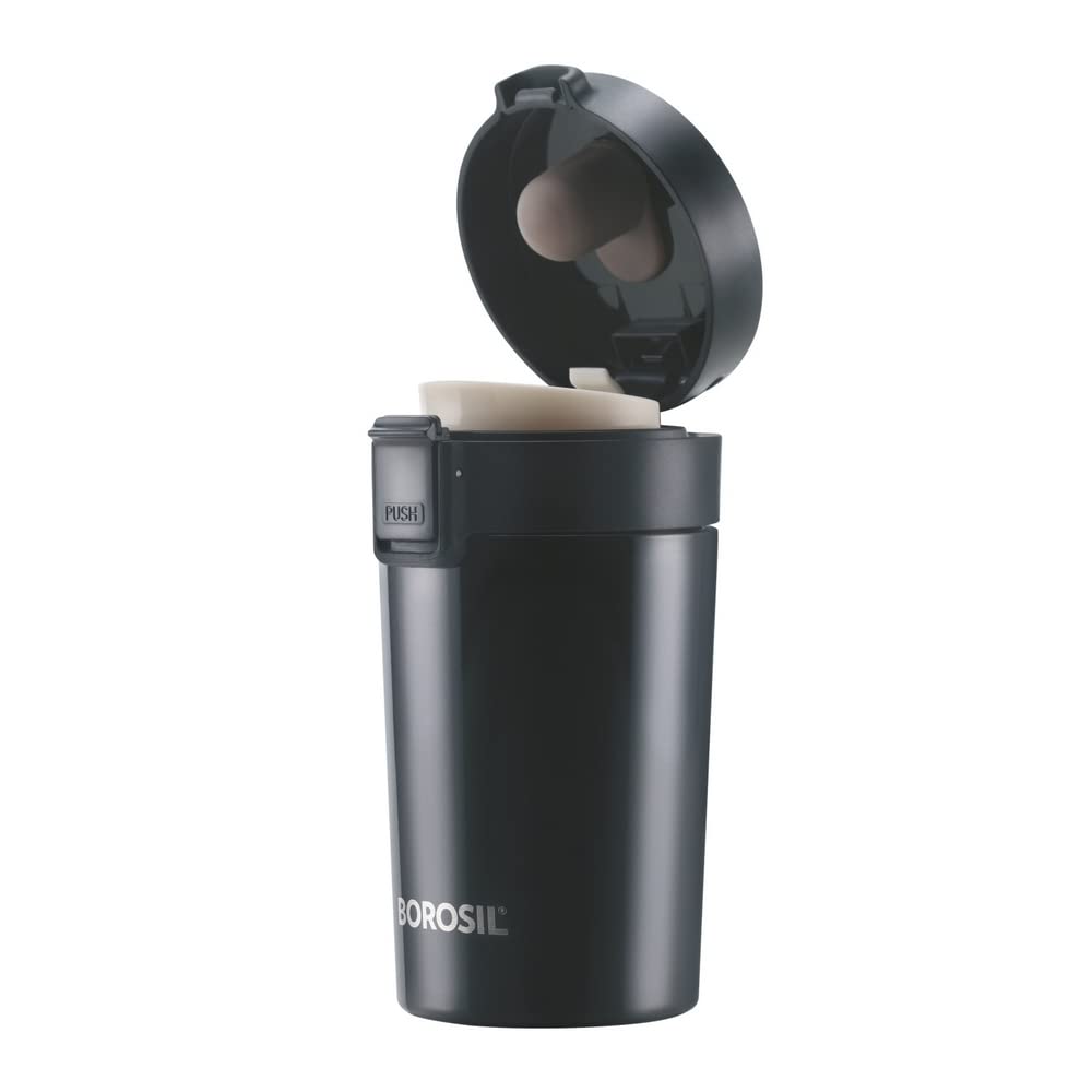 Borosil Metro 2 Containers Lunch Box with Coffeemate Travel Mug | Lunch Bag | Microwave Safe | Set of 4 Pcs