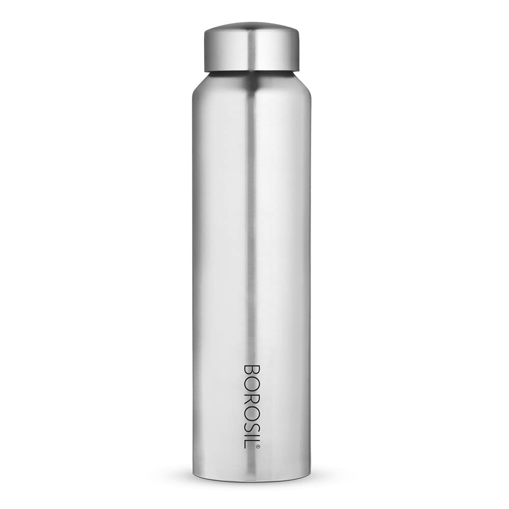 Borosil Stainless Steel Aquaslim 1000 ML Vacuum Insulated Water Bottle | Silver | 1 Pc