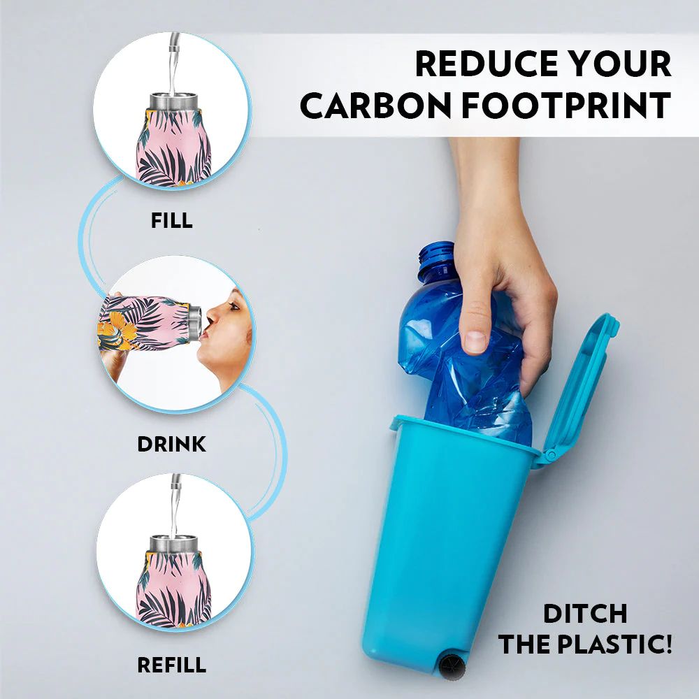 Borosil Stainless Steel Aquasoul Tropical 600 ML Vacuum Insulated Bottle | 1 Pc