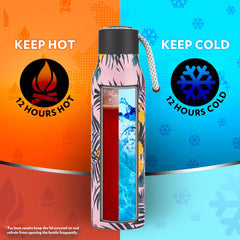 Borosil Stainless Steel Aquasoul Tropical 600 ML Vacuum Insulated Bottle | 1 Pc