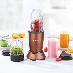 Borosil NutriFresh PB32 400 Watts Portable Mini-Blender Grinder & Smoothie Maker | Copper