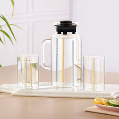 Borosil Sintra Multipurpose Set - Jug with 4 Glasses | Set of 5 Pcs