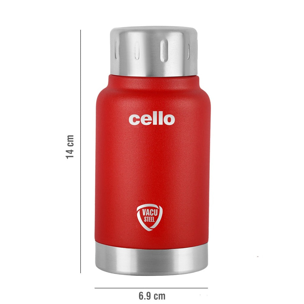 Cello Duro Top Tuff Steel Water Bottle with Durable DTP Coating | 1 Pc