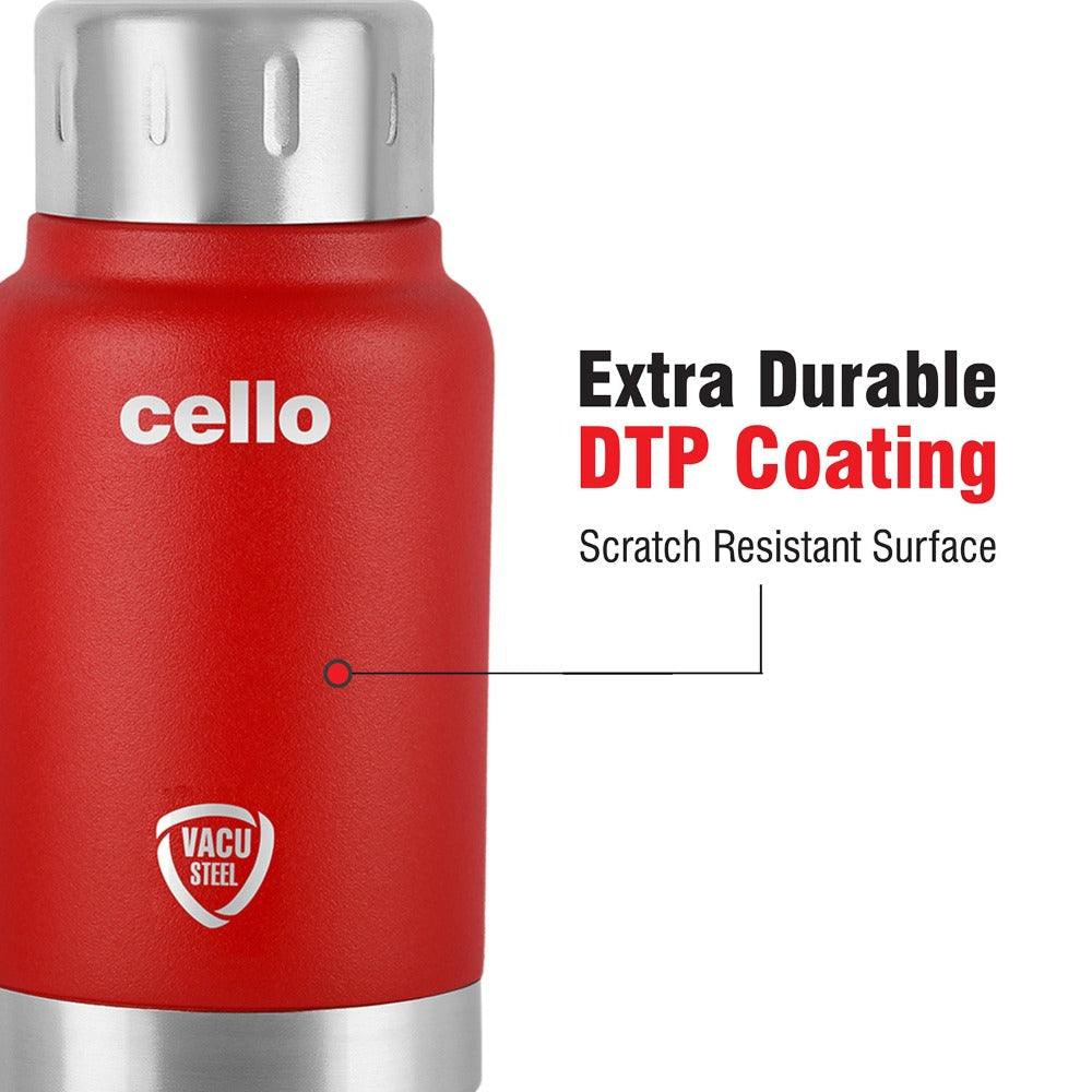 Cello Duro Top Tuff Steel Water Bottle with Durable DTP Coating | 1 Pc