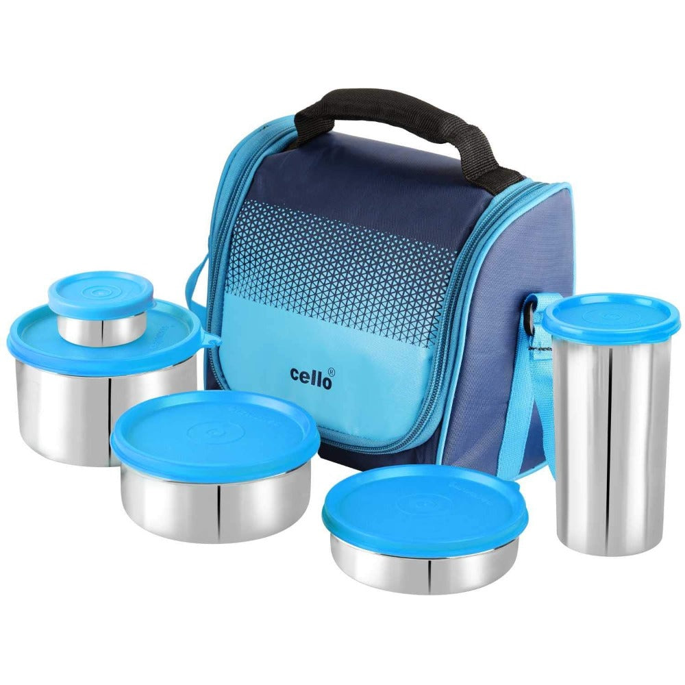 Cello Stainless Steel Matiz Max Fresh Lunch Box Combo | 5 Containers