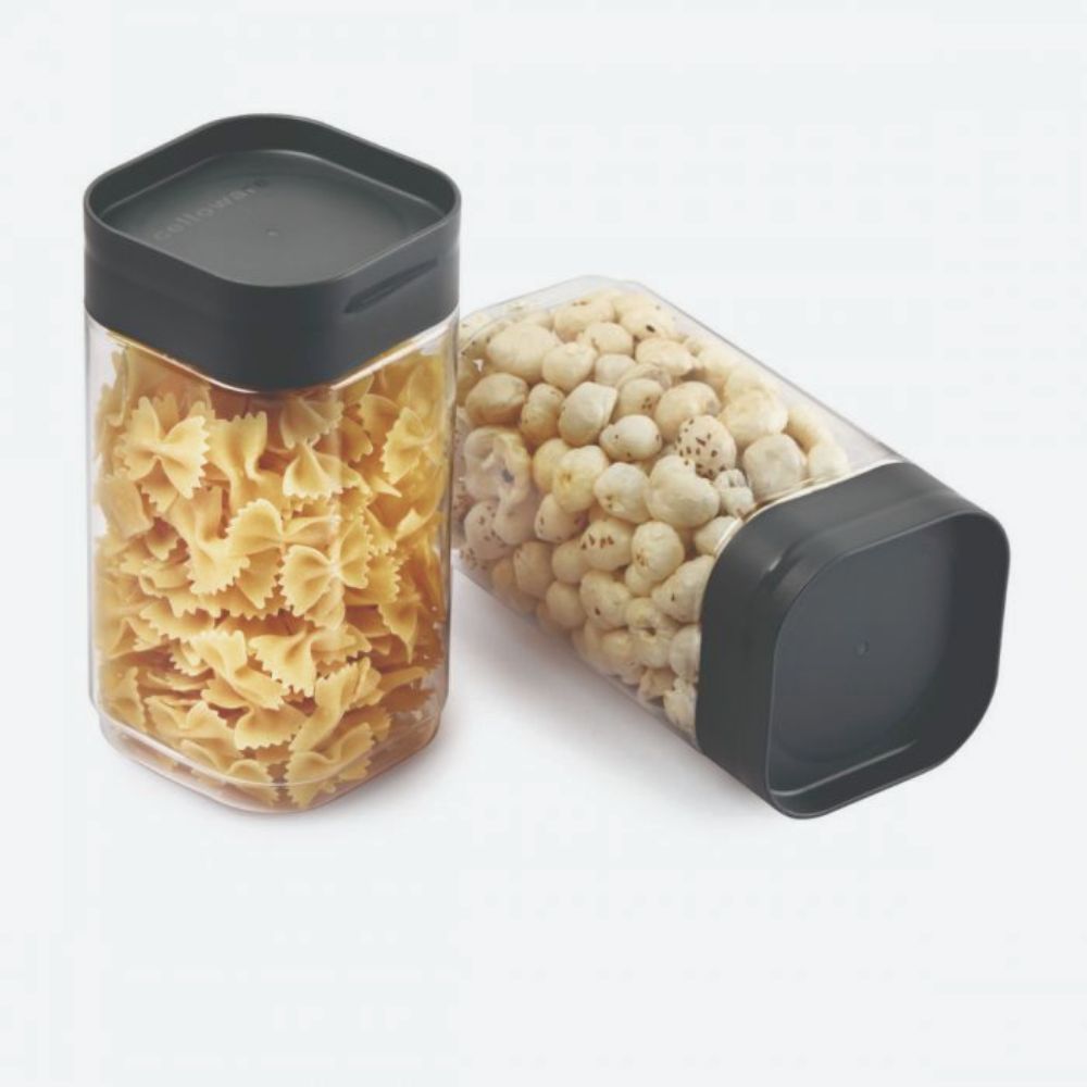 Cello Modustack Square Plastic Canister | Set of 2 Pcs