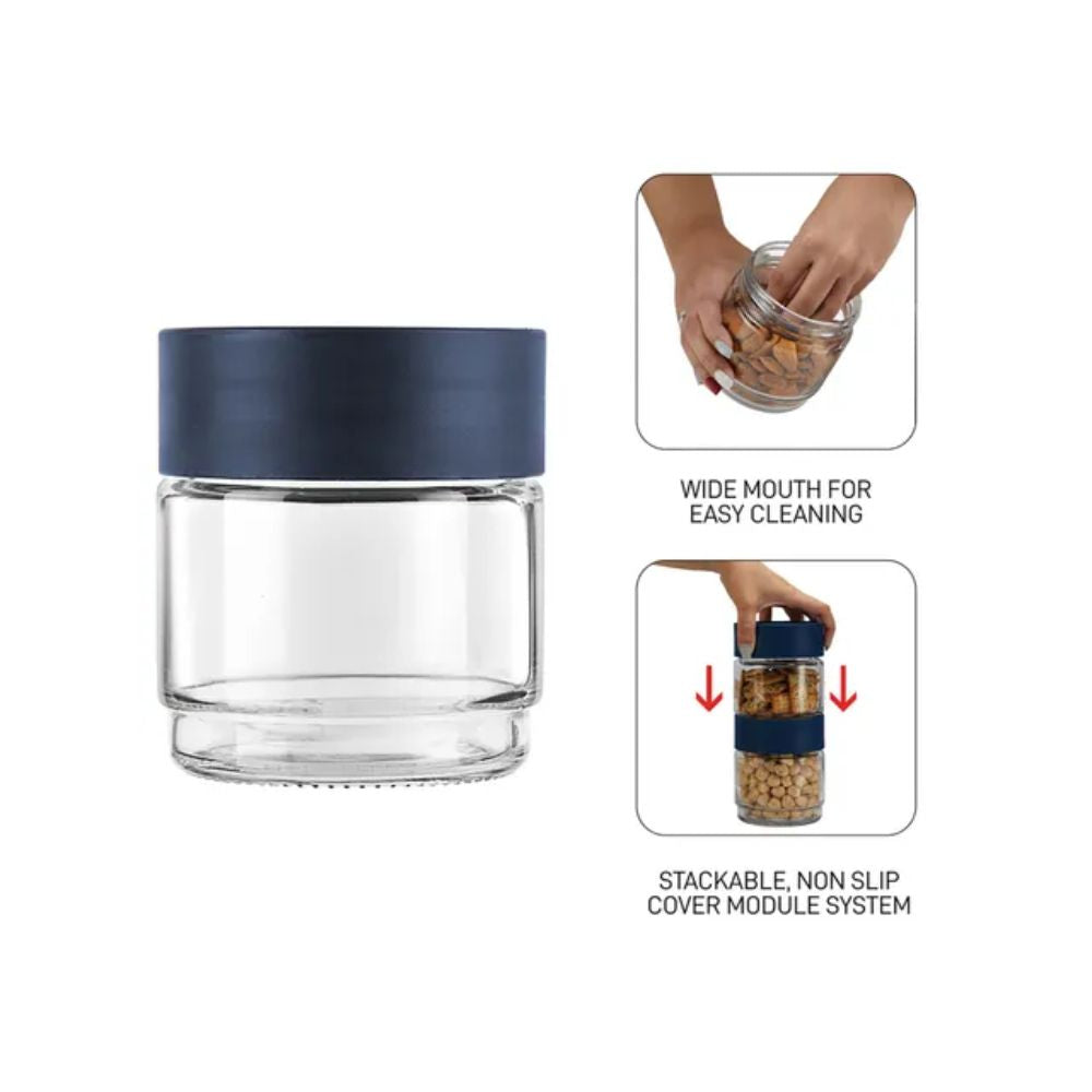 Cello Modustack 500 ML Storage Jars with Tray Gift Set | Set of 2 & Set of 3 Pcs