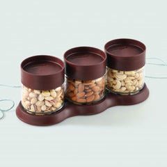 Cello Modustack 500 ML Storage Jars with Tray Gift Set | Set of 2 & Set of 3 Pcs