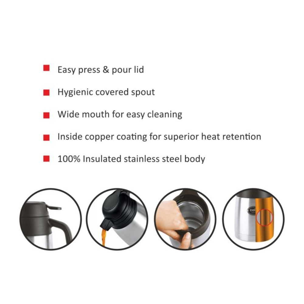 Cello Magnum Stainless Steel Insulated Carafe | 1 Pc
