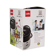 Cello Stainless Steel Hot Stuff Insulated Lunch Box | Silver