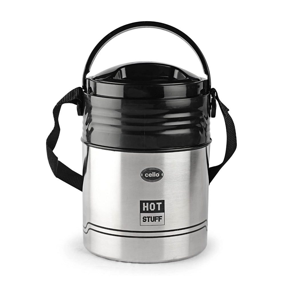 Cello Stainless Steel Hot Stuff Insulated Lunch Box | Silver