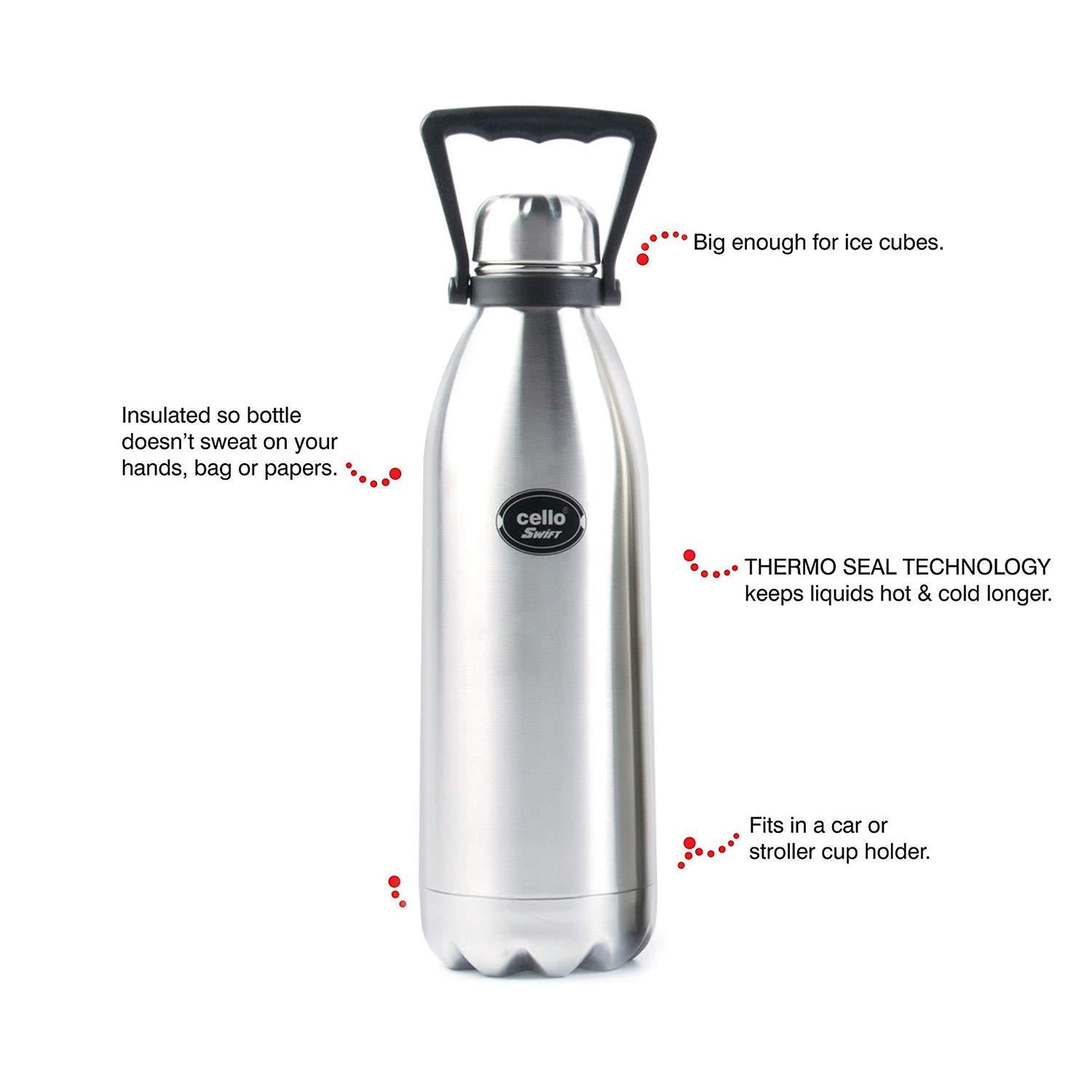 Cello Swift Stainless Steel Flask | Silver | 1 Pc