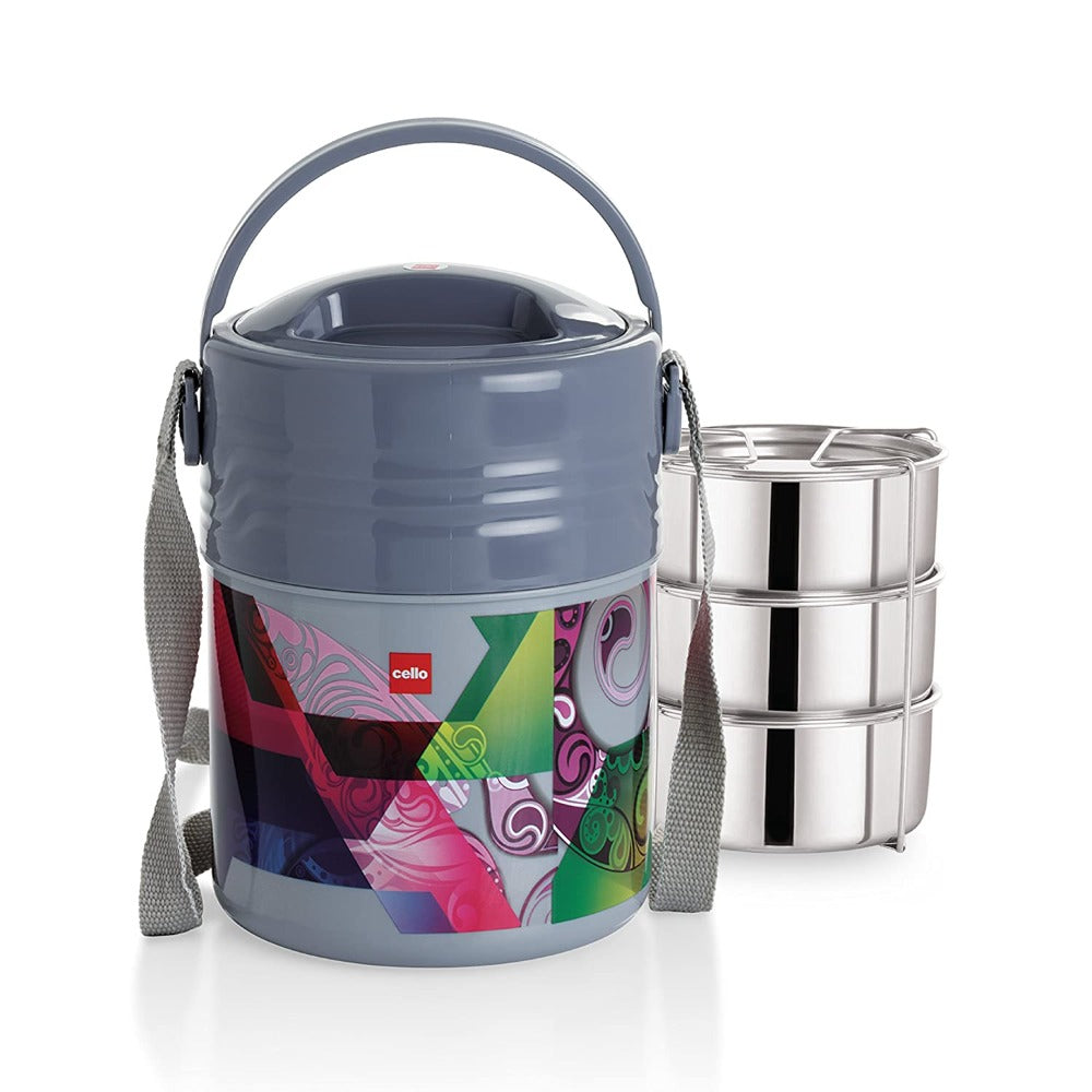 Cello Meal Kit Insulated Tiffin with Stainless Steel Containers