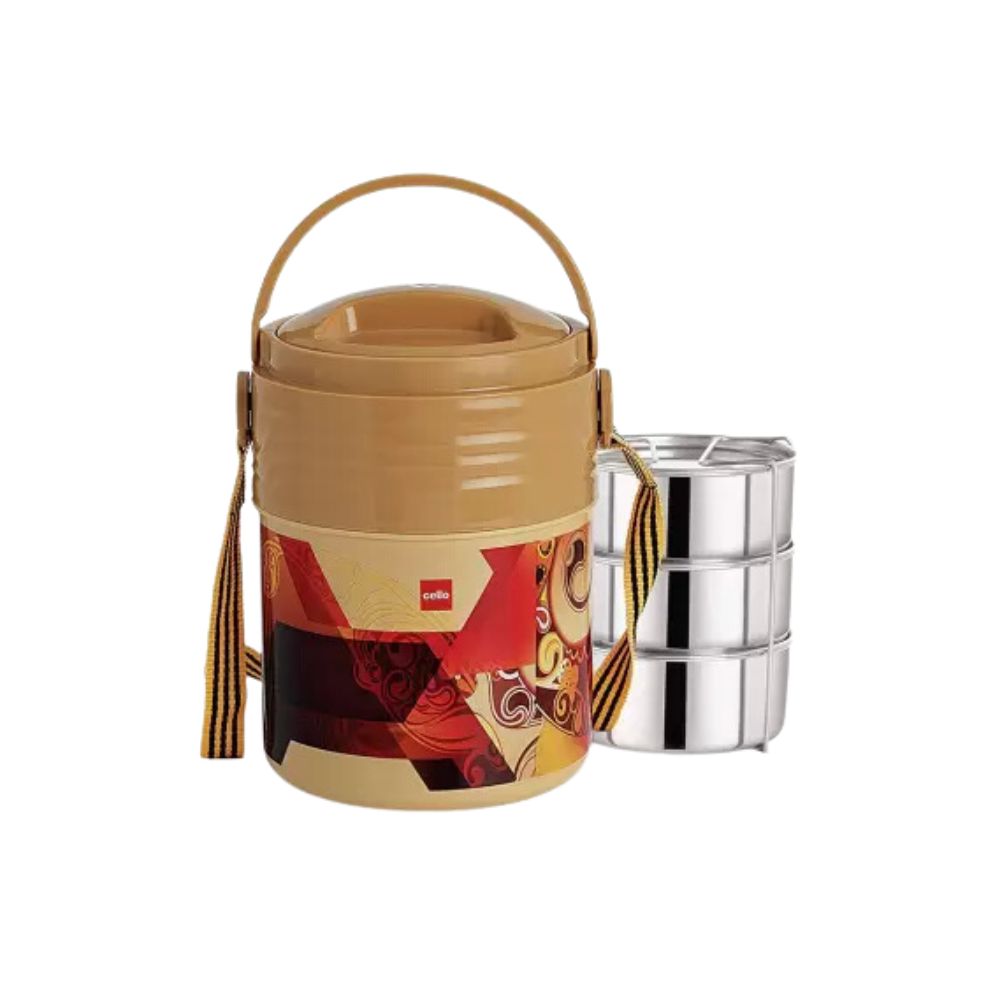 Cello Meal Kit Insulated Tiffin with Stainless Steel Containers
