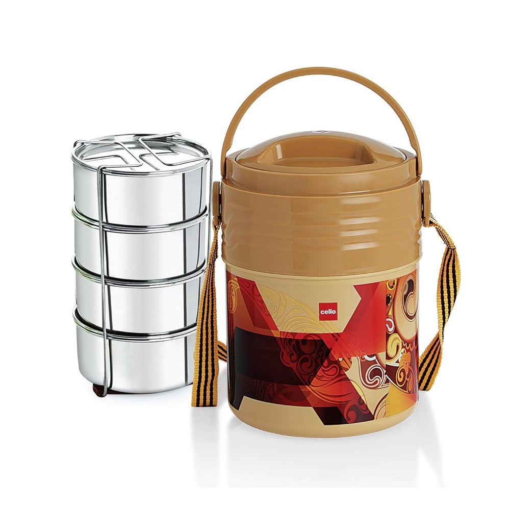 Cello Meal Kit Insulated Tiffin with Stainless Steel Containers