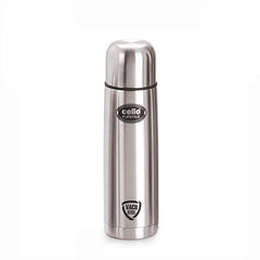 Cello Flip Style Stainless Steel Bottle with Thermal Jacket, Silver
