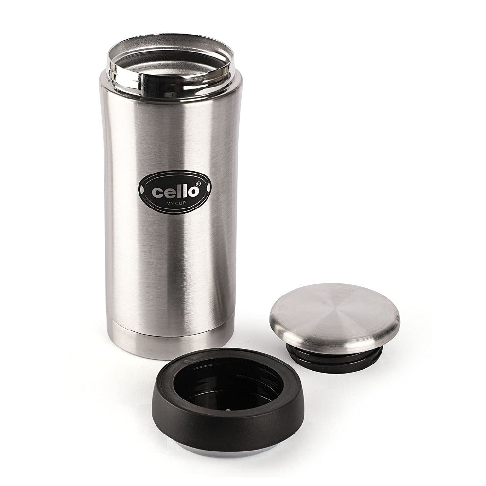 Cello My Cup Stainless Steel Vacuum Insulated Flask | Hot and Cold | Silver | 1 Pc
