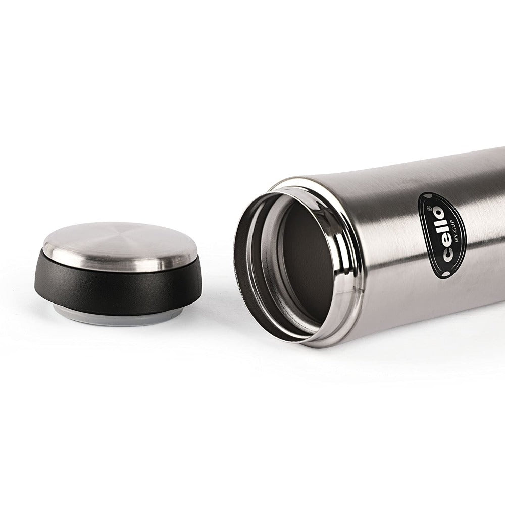 Cello My Cup Stainless Steel Vacuum Insulated Flask | Hot and Cold | Silver | 1 Pc