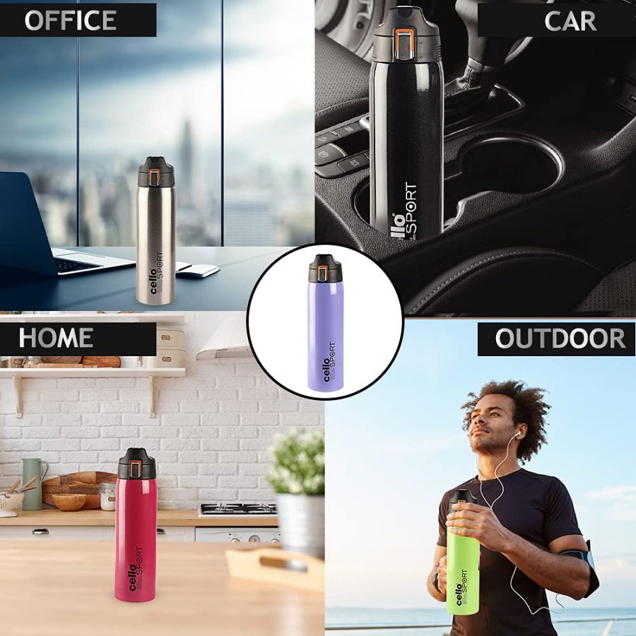 Cello Skipper Stainless Steel 750 ML Vacusteel Water Flask | Hot and Cold | 1 Pc