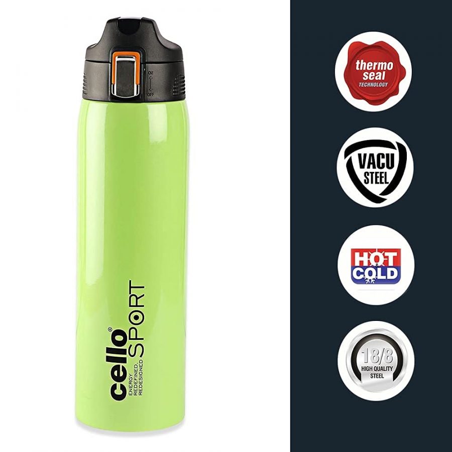 Cello Skipper Stainless Steel 750 ML Vacusteel Water Flask | Hot and Cold | 1 Pc