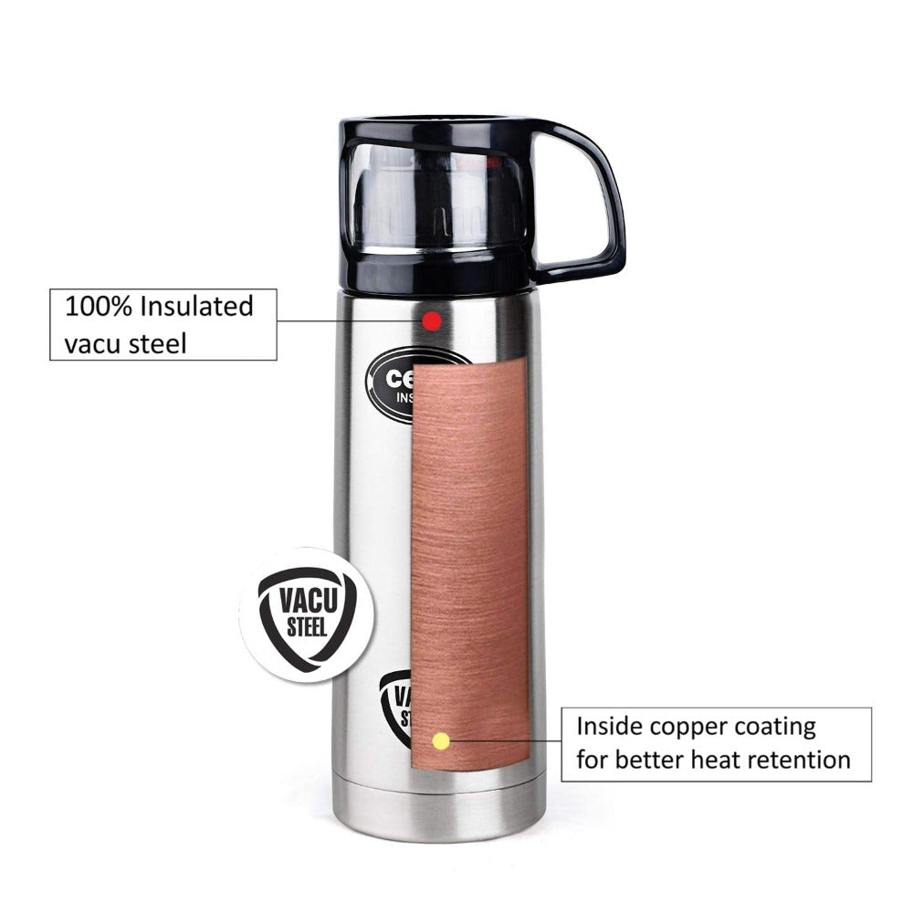 Cello Instyle Stainless Steel Vacusteel Flask | Silver | 1 Pc