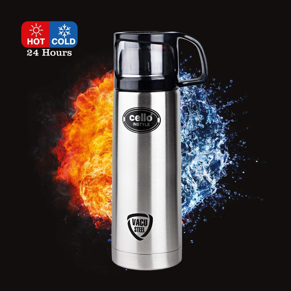Cello Instyle Stainless Steel Vacusteel Flask | Silver | 1 Pc