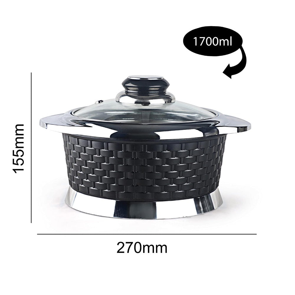 Cello Aristocrat Plastic Casserole | Set of 3 Pcs | Black