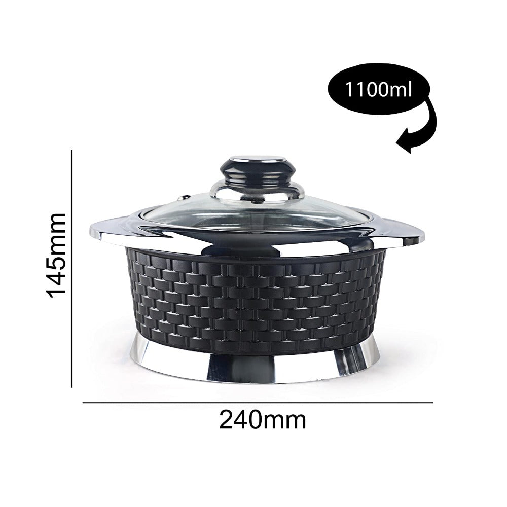 Cello Aristocrat Plastic Casserole | Set of 3 Pcs | Black