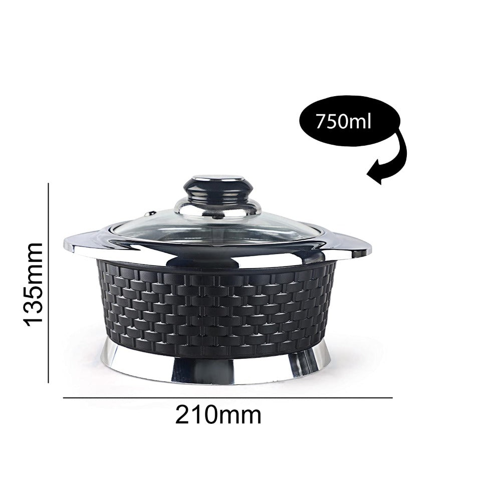 Cello Aristocrat Plastic Casserole | Set of 3 Pcs | Black