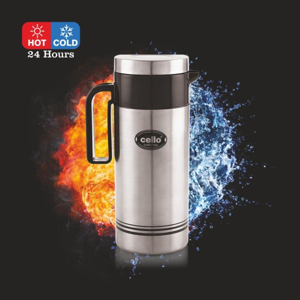 Cello Carolene Tuff Steel Insulated Jug | Silver | 1 Pc