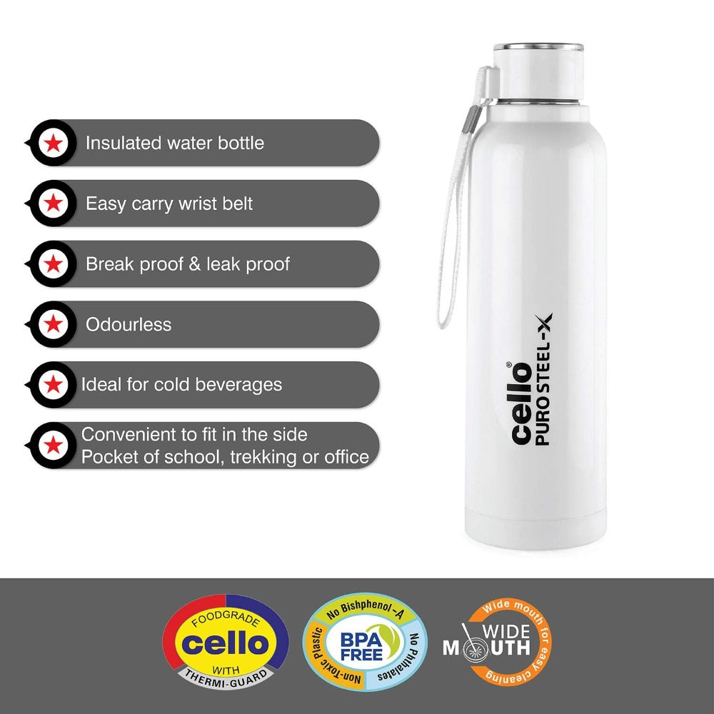 Cello Puro Steel-X Benz 900 Insulated Water Bottle | 1 Pc