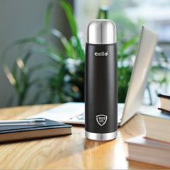 Cello Duro Flip Tuff Steel Water Bottle with Durable DTP Coating | 1 Pc