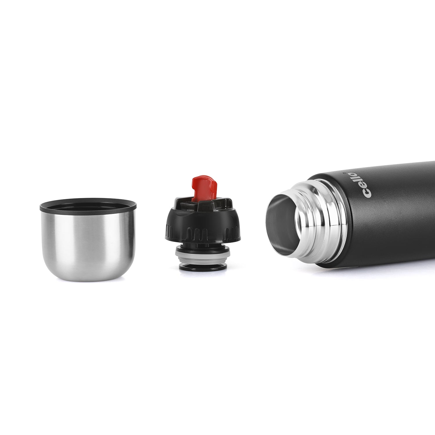 Cello Duro Flip Tuff Steel Water Bottle with Durable DTP Coating | 1 Pc