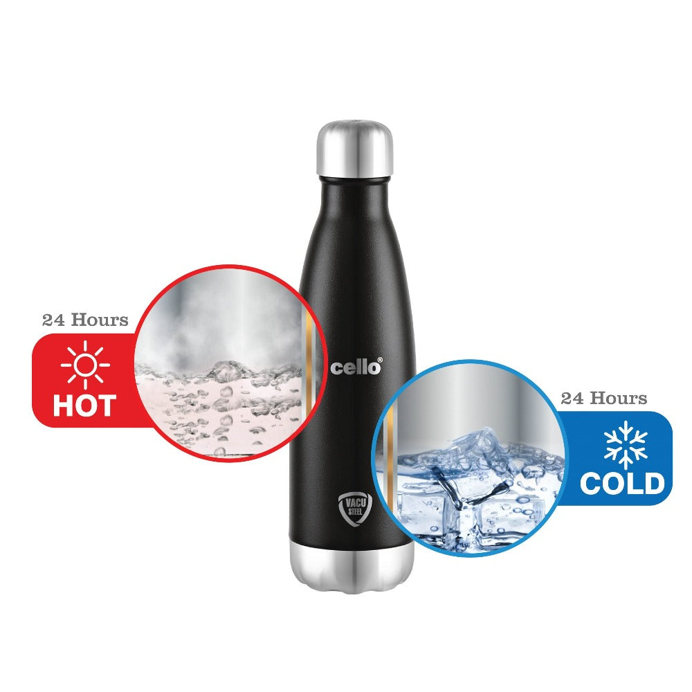 Cello Duro Swift Tuff Steel Water Bottle with Durable DTP Coating | 1 Pc