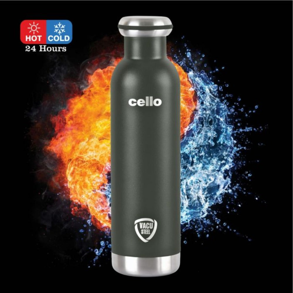 Cello Duro Mac Tuff Steel Water Bottle with Durable DTP Coating | 1 Pc