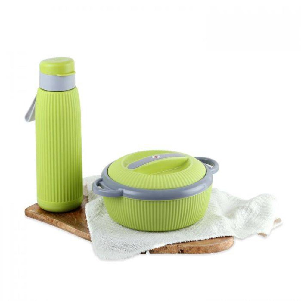 Cello Snack & Sip Gift Set - 1000 ML Casserole + 600 ML Bottle | Set of 2 Pcs