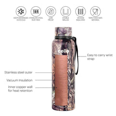 Cello Deezee Kent 900 ML Tuff Steel Water Bottle with Durable DTP Coating | 1 Pc