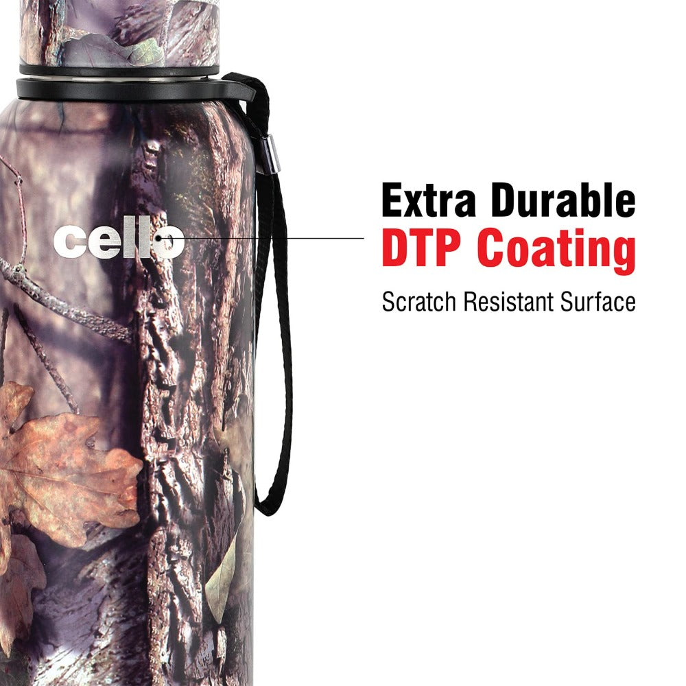 Cello Deezee Kent 900 ML Tuff Steel Water Bottle with Durable DTP Coating | 1 Pc