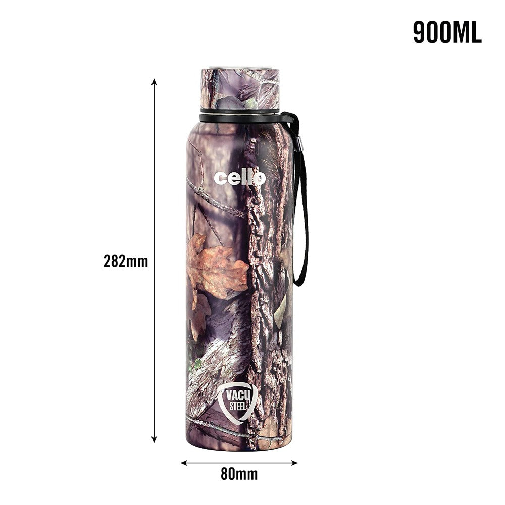 Cello Deezee Kent 900 ML Tuff Steel Water Bottle with Durable DTP Coating | 1 Pc