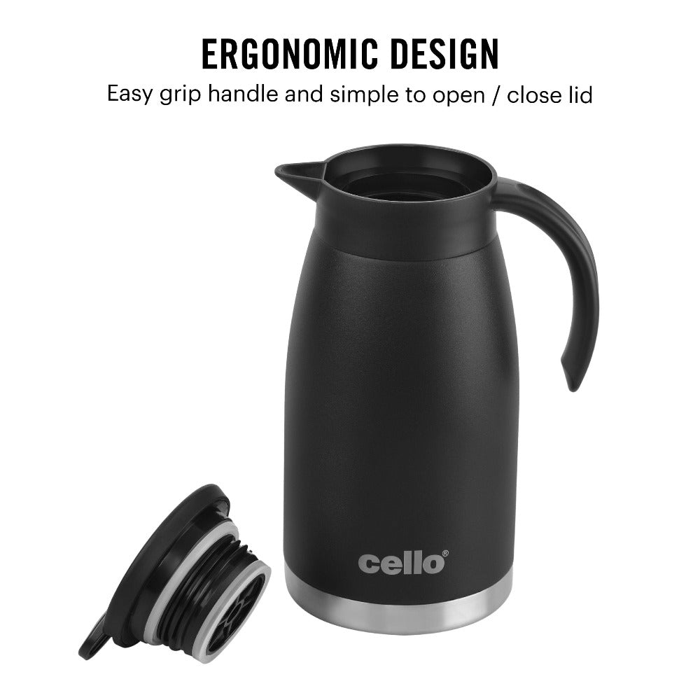 Cello Duro Pot Vacusteel Teapot with Durable DTP Coating | 1 Pc