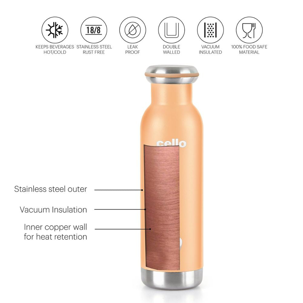 Cello Duro Sip 900 Vacuum Insulated Stainless Steel Water Bottle | 1 Pc | Capacity 760 ML