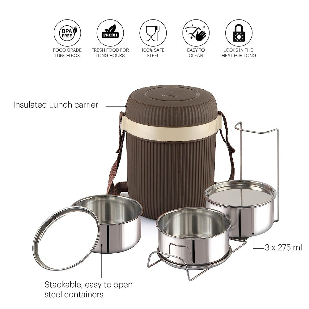Cello Wow Insulated Lunch Box with Stainless Steel Container | Office Tiffin