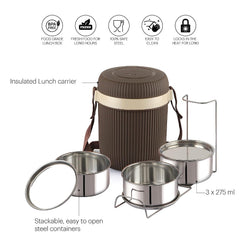 Cello Wow Insulated Lunch Box with Stainless Steel Container | Office Tiffin