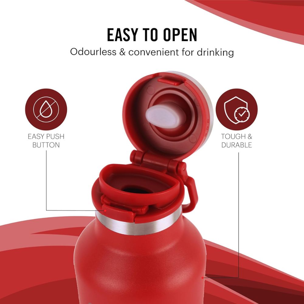Cello Duro One Touch Vacusteel Stainless Steel Water Bottle | 1 Pc
