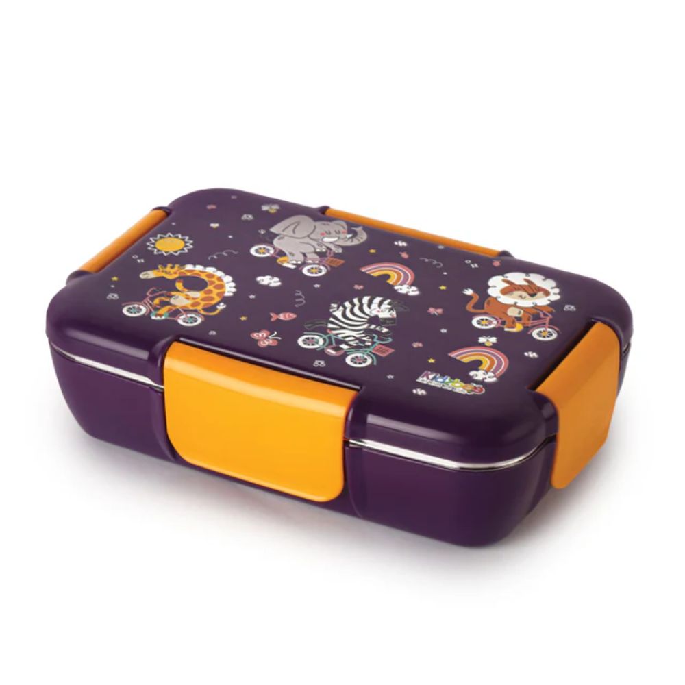 Cello Kidzbee Magnus Plastic Insulated Kids Lunch Box with Inner Steel | 3D Touch & Feel Designs Lunch Box | 1 Pc