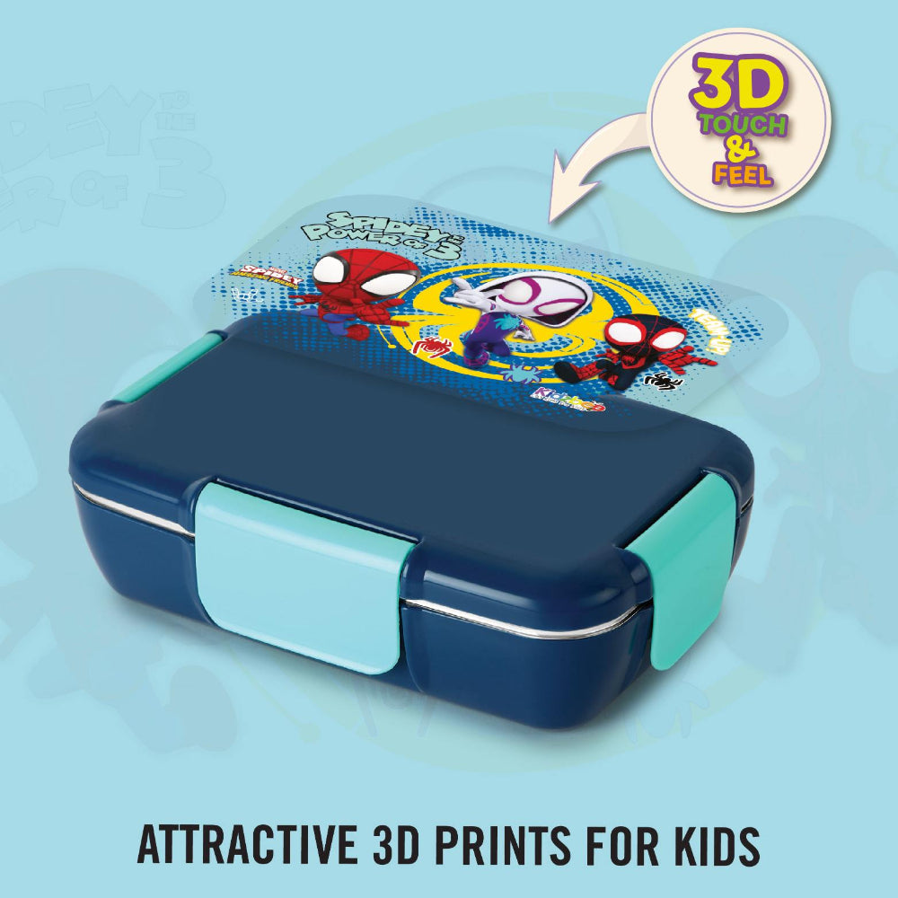 Cello Kidzbee Magnus Plastic Insulated Kids Lunch Box with Inner Steel | 3D Touch & Feel Designs Lunch Box | 1 Pc
