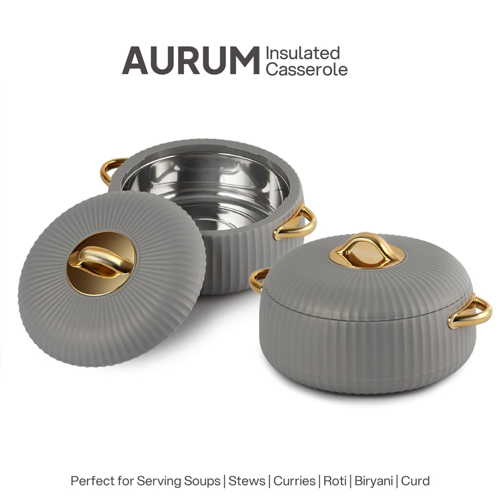 Cello Aurum Luxury Insulated Casserole Set | Set of 2 Pcs