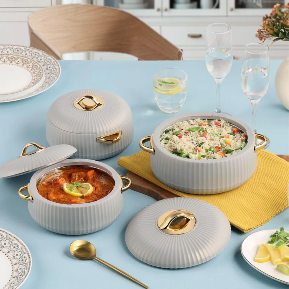 Cello Aurum Luxury Insulated Casserole Set | Set of 3 Pcs