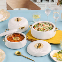 Cello Aurum Luxury Insulated Casserole Set | Set of 3 Pcs