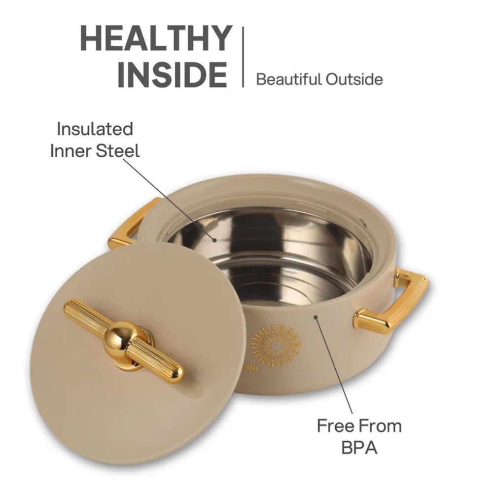 Cello Jewel Inner Stainless Steel Insulated Casserole Set | Set of 3 Pcs